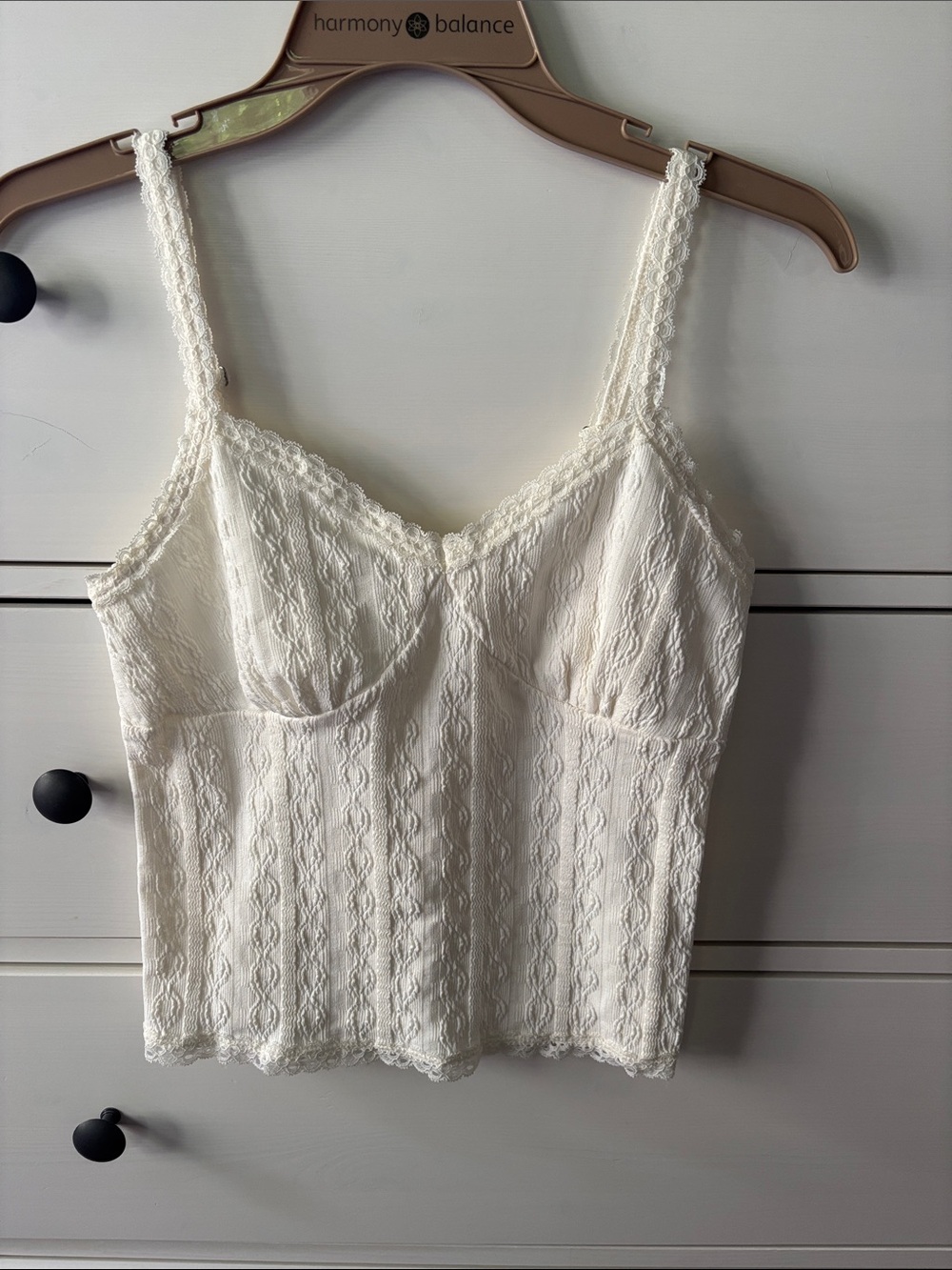 Cream Lace Camisole Tank Top